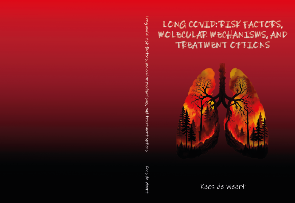 Afbeelding van een ontworpen proefschrift met omschrijving long covid