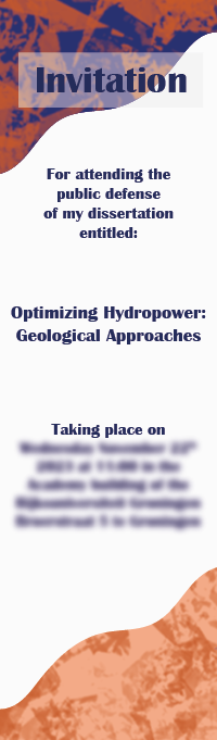 Afbeelding van een ontworpen proefschrift met omschrijving optimizing hydropower: geological approaches