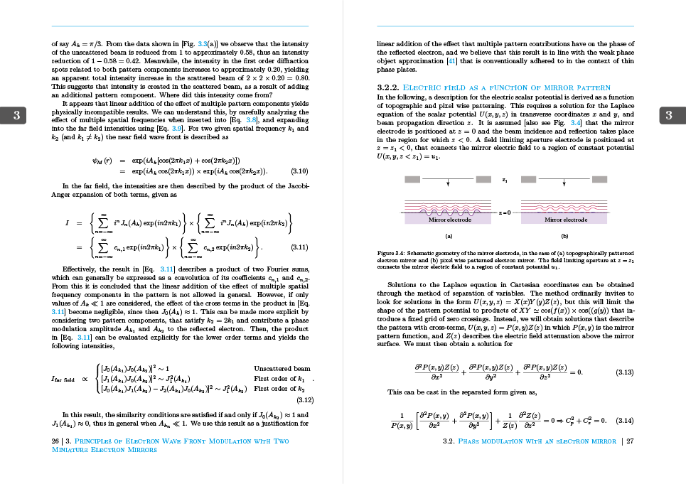 Afbeelding van een ontworpen proefschrift met omschrijving electron wave front modulation with patterned mirrors
